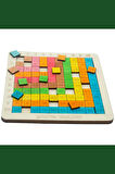 Ahşap Eğitici Doğal Boyalarla Renklendirilmiş Pisagor Tablosu (Pratik Çarpım Tablosu) 100 Parçalı Puzzle