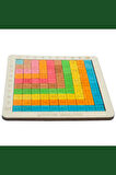 Ahşap Eğitici Doğal Boyalarla Renklendirilmiş Pisagor Tablosu (Pratik Çarpım Tablosu) 100 Parçalı Puzzle