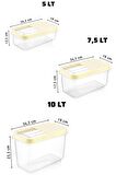 9'lu Set Etiketli Ve Kürekli Kırılmaz Multibox Erzak Saklama Kabı X3 5 Lt/7,5 Lt/10 Lt