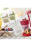 4 ADET Diyet & Kahvaltı için Çatal & Kaşıklı Kapaklı Yoğurt Müsli Salata Meyve Saklama Kabı - 600 ml