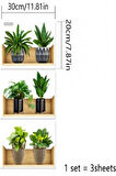 Raflı Bitki Tasarımlı Yapışkanlı Sticker 20*30 Cm 3lü Set Mc-663