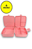 Premium Beslenme Kutusu 4 Bölmeli Pretty Princess Pembe