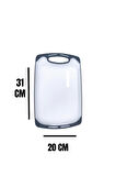 1 Adet Plastik, Kaydırmaz, Kesme Panosu/ Kesme Tahtası Gri&Beyaz 31x20