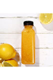 6 Adet Smoothie Detoks Şişesi Şeffaf Plastik Sızdırmaz Kapak Köşeli Meyve Suyu Şişesi 250 ML