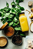 3 Adet Smoothie Detoks Şişesi Şeffaf Plastik Sızdırmaz Kapak Köşeli Meyve Suyu Şişesi 300 ML