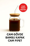 1 Adet GLASSMATE – Isıya Dayanıklı Bambu Kapaklı Bardak 650 ML