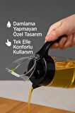 660 ml Şeffaf Cam Yağdanlık – Zeytinyağı, Sirke, Nar Ekşisi İçin İdeal Siyah