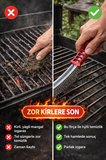 2’li Mangal Seti Izgara Temizleme Fırçası Tel + Yelpaze Kömür Üfleme Barbekü Aksesuarı