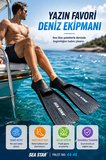 Siyah Sea Star Deniz Paleti 44-46 Tam Ayak Siyah Yüzme Şnorkel Dalış Paleti Yetişkin Unisex