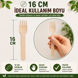 50'li Ekolojik Tahta Çatal 16 cm Doğal Huş Ağacı Kullan At Davet Parti Organizasyon Çatalı