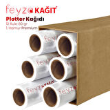 PlotterSarf® 1.Hamur Premium Opak 80 gr Plotter (Çizim) Kağıdı 31cm x 50mt (12 Rulo)
