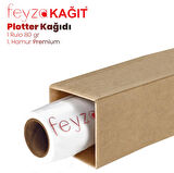 Feyza Kağıt® 1.Hamur Premium Opak 80gr Plotter (Çizim) Kağıdı 107cm x 100mt (1 Rulo)