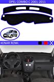 Opel Corsa C 2000-2006 İçin Uygun Torpido Koruma Halısı Siyah Kenar Renk Mavi