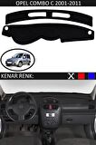 Opel Corsa C 2000-2006 İçin Uygun Torpido Koruma Halısı Siyah Kenar Renk Siyah