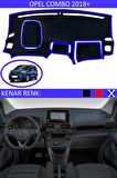 Opel Corsa D 2007-2014 İçin Uygun Torpido Koruma Halısı Siyah Kenar Renk Mavi