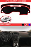 Opel Vectra C 2002-2008 İçin Uygun Torpido Koruma Halısı Siyah Kenar Renk Kırmızı