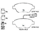 Opar 77364637E Ön Balata Doblo 1.3-1.6-1.9 JTD 02 Fiorino 1.3-1.4 Multijet 08 Fiat 500 1.4 07 77363974