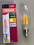 OSRAM RUSTİK LED LAMBA E14 4W=40W 470 LÜMEN 2700K SARI