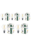 B60 4.8W E27 LED Ampul Clear Beyaz Işık 600lm  5Lİ