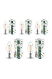 BCB3 4W E14 Led Ampul Clear Beyaz Işık 400lm  5Lİ