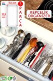 3 Adet Kepçelik Organizer Şeffaf Çekmece İçi Düzenleyici  ( 30,8 cm * 15,4 cm x3 Adet )