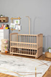 Ahşap Beşik Anne Yanı Beşik Organik (BOYASIZ) 60x120 - Uyku Setsiz Ve Yataksız