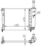 Oris MFR401023 Radyatör Mechanıcal Mt 480 416 23 Ka 1.2I 08 Fiat 500 07 Panda 1.2I 12 61936 51787115