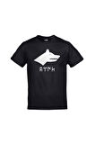 Unisex Siyah Kurt Türk Yazısı Göktürk Alfabesi Baskılı Tshirt