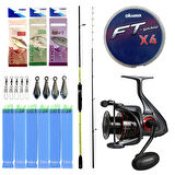 Yek Outdoor Hazır Tekne Oltası Seti Okuma Orata Squid Spin 180cm 100-200gr 2 Parça Tekne Kamışı&Okuma Ceymar C-6000A 7+1BB Olta Makinesi