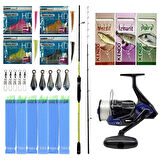 Yek Outdoor Hazır Tekne Oltası Seti Okuma Orata Squid Spin 180cm 100-200gr 2 Parça Tekne Kamışı&Okuma Fin Chaser X FNX-40BL 1BB Olta Makinesi