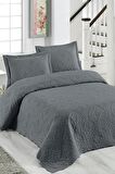 Çift Kişilik Microfiber Kapitone Yatak Örtüsü Ivy Antrasit