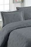 Çift Kişilik Microfiber Kapitone Yatak Örtüsü Ivy Antrasit