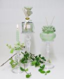 MİSSİ AYAKLI EL YAPIMI CAM ŞAMDAN MUMLUK (23 CM)