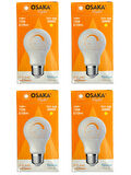 Osaka 10W (75W) 3000K (Günışığı) E27 Duylu Dim Edilebilir Led Ampul (4 Adet)