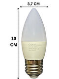(2 Adet) Osaka 7W (50W) 3000K (Sarı) E27 Duylu (Kalın Duy) Mum Led Ampul