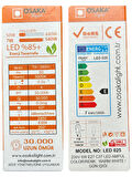 (2 Adet) Osaka 7W (50W) 3000K (Sarı) E27 Duylu (Kalın Duy) Mum Led Ampul