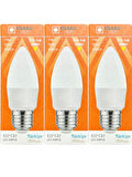 (3 Adet) Osaka 7W (50W) 3000K (Sarı) E27 Duylu (Kalın Duy) Mum Led Ampul