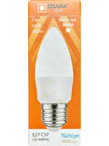 (4 Adet) Osaka 7W (50W) 6500K (Beyaz Işık) E27 Duylu (Kalın Duy) Mum Led Ampul