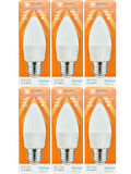 (6 Adet) Osaka 7W (50W) 6500K (Beyaz Işık) E27 Duylu (Kalın Duy) Mum Led Ampul