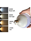 (6 Adet) 20W (120W) 3000K (Sarı Işık) E27 Duylu (Kalın Duy) Glop Led Ampul
