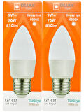(2 Adet) Osaka 9W (70W) Beyaz Işık E27 Duylu (Kalın Duy) Led Ampul