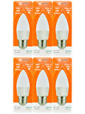 (6 Adet) Osaka 9W (70W) Beyaz Işık E27 Duylu (Kalın Duy) Led Ampul