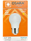 (5 Adet) Osaka 7W (50W) Sarı Işık E27 Duylu (Kalın Duy) Led Mini Ampul