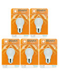 (5 Adet) Osaka 7W (50W) Beyaz Işık (6500K) E27 Duylu (Kalın Duy) Led Mini Ampul