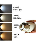 (2 Adet) Osaka 9W (70W) Sarı Işık (3000K) E27 Duylu (Kalın Duy) Led Mum Ampul