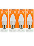 (4 Adet) Osaka 9W (70W) Sarı Işık (3000K) E27 Duylu (Kalın Duy) Led Mum Ampul
