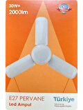 (5 Adet) Osaka 30W (200W) Beyaz Işık (6500K) E27 Duylu (Kalın Duy) Pervane Ampul