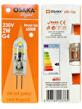 (5 Adet) Osaka 2W Beyaz Işık (6500K) G4 Duylu (İğne Bacak) Led Kapsül Ampul