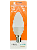 (5 Adet) Osaka 9W (70W) Beyaz Işık (6500K) E14 Duylu (İnce Duy) Led Mum Ampul