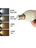 (5 Adet) Osaka 6W (50W) Günışığı (4000K) E14 Duylu (İnce Duy) Led Mum Ampul